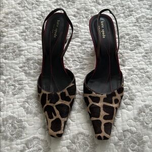 Kate Spade animal print kitten heel size 10-1/2M, EUC